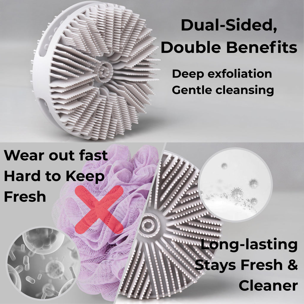 SelectShen™ Silver-Ion Silicone Scrubber Set – Exfoliating Body & Face Brush Kit for Gym & Travel, with TSA Bottles & Bag – Eco-Friendly & Gentle for Sensitive Skin