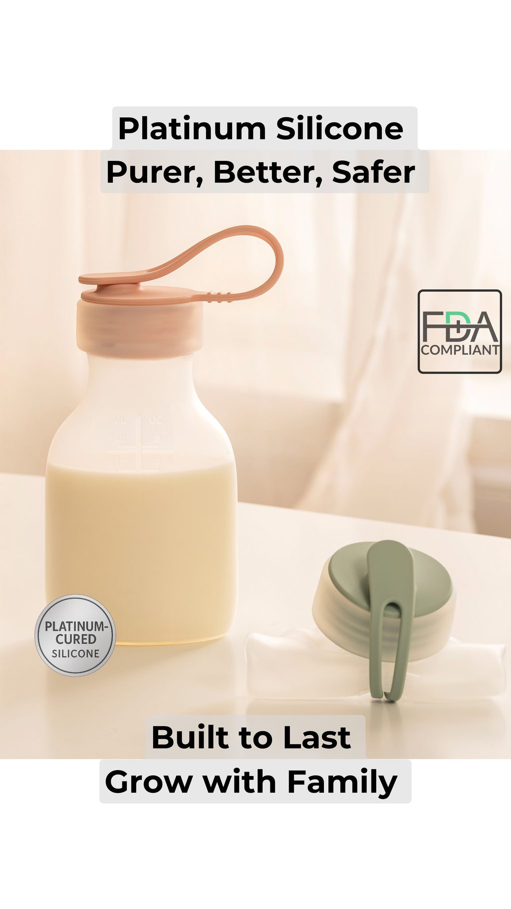 SelectShen™ 2 Pack Platinum Silicone Milk & Puree Bag -- 8 fl oz Each